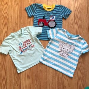 2T- smocked short sleeve shirts- 3 shirt bundle
